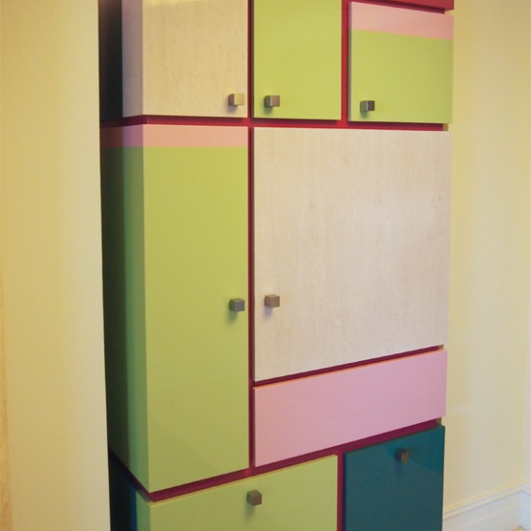 game cupboard in entry