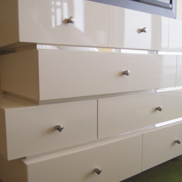 staggered white dresser